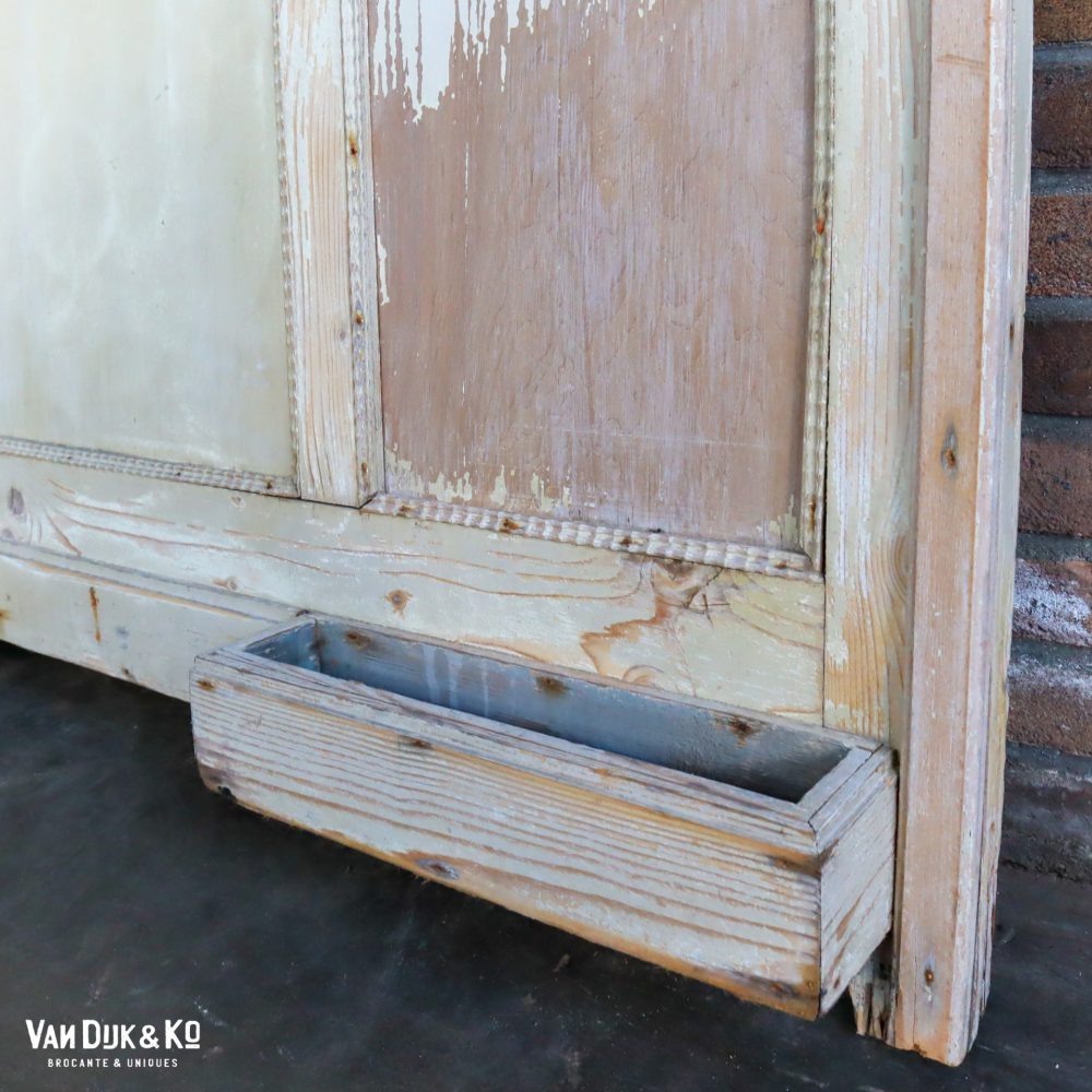 Brocante kapstokpaneel met spiegel - Afbeelding 8