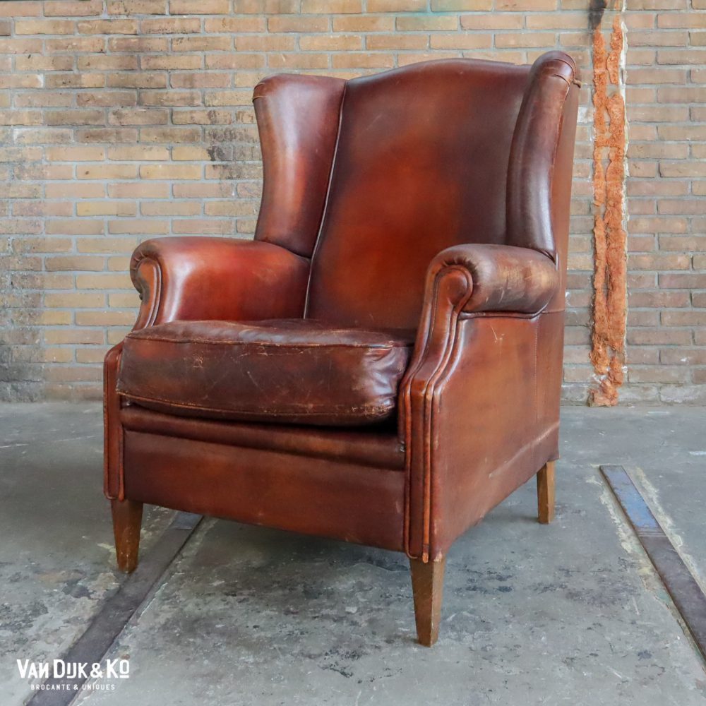 Vintage leren fauteuil