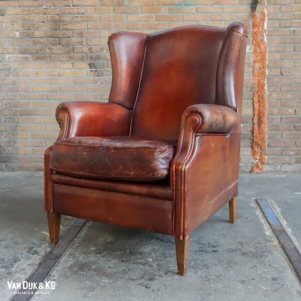 Vintage leren fauteuil