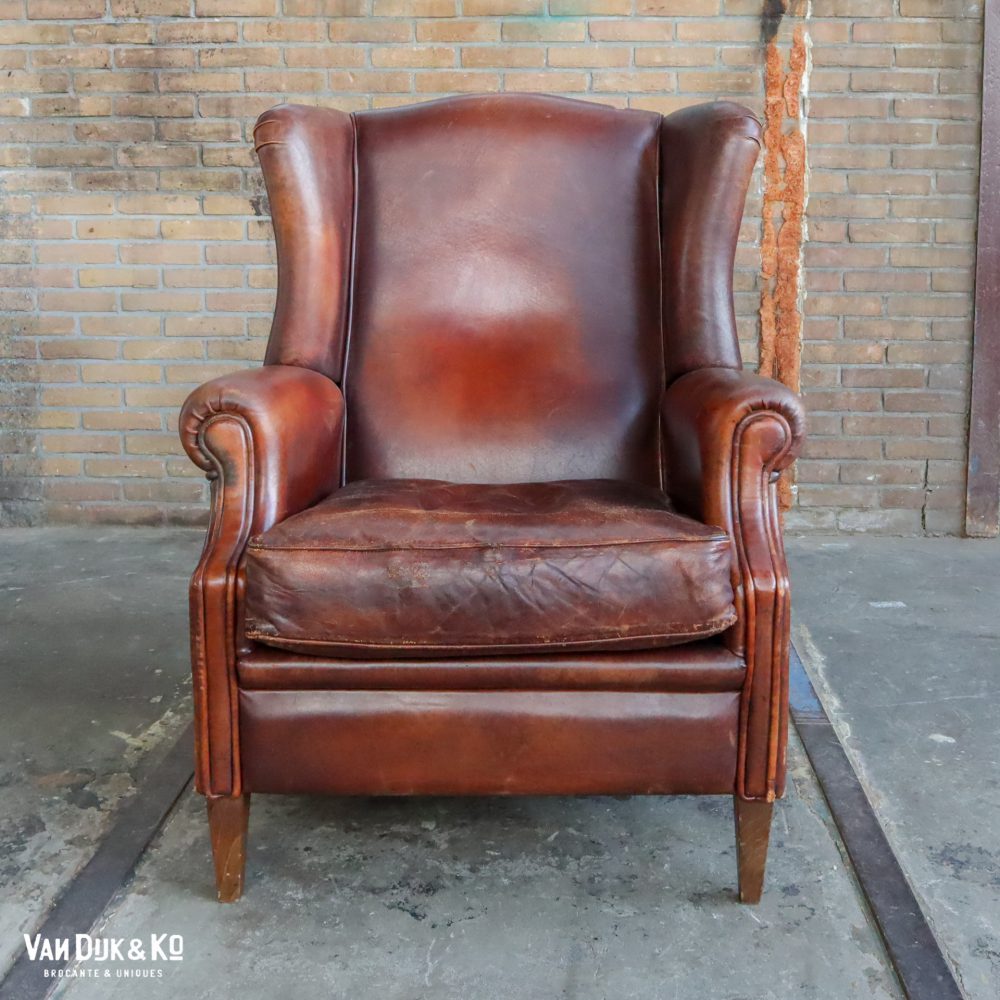 Vintage leren fauteuil