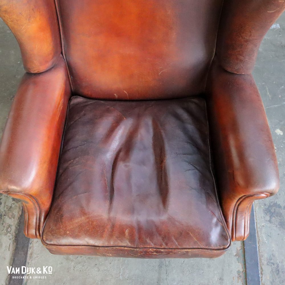 Vintage leren fauteuil - Afbeelding 5