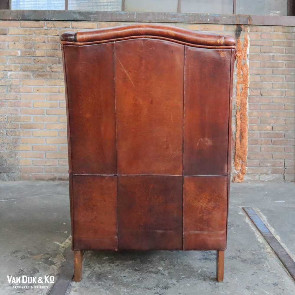 Vintage leren fauteuil - Afbeelding 9