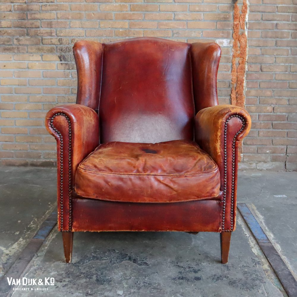 Vintage leren fauteuil