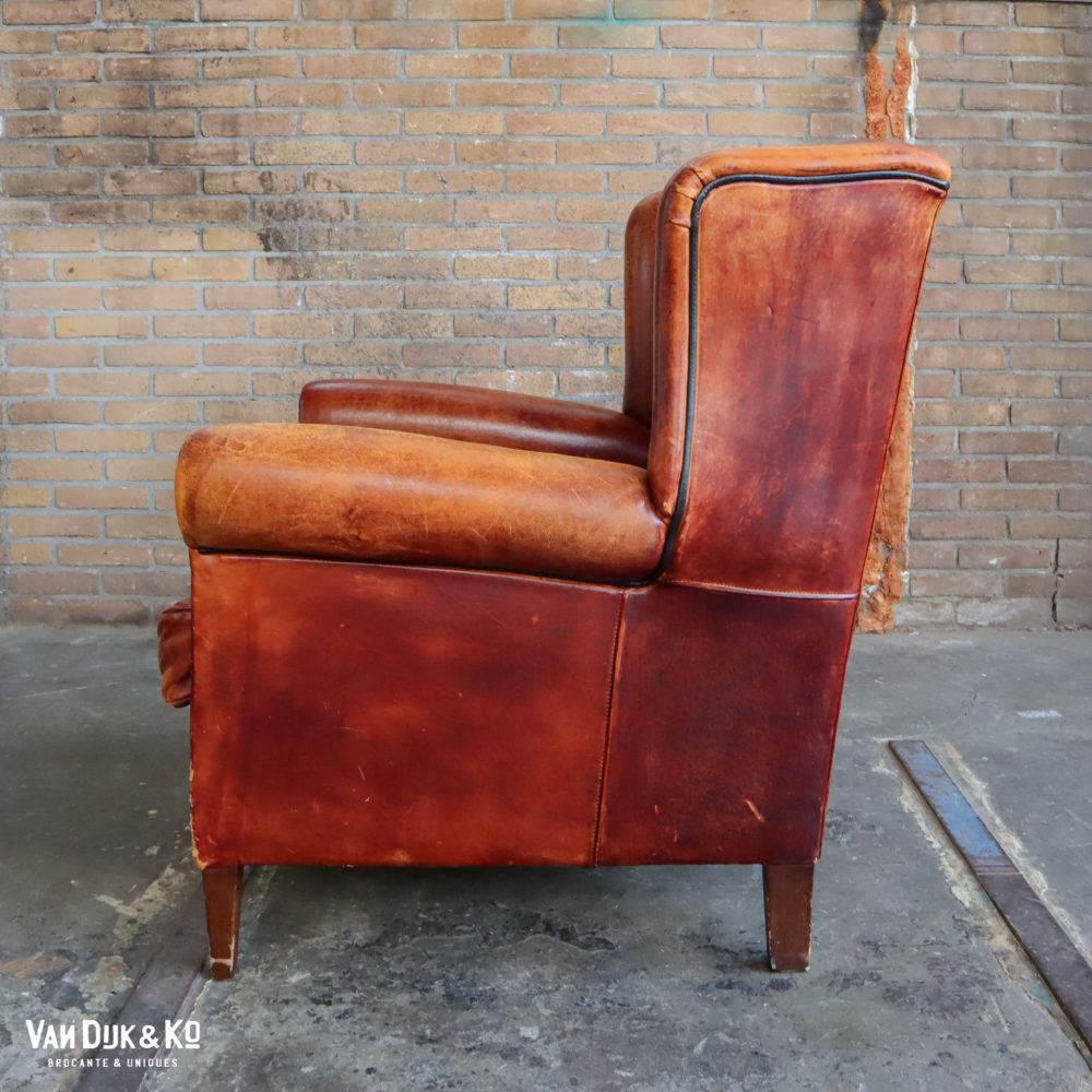 Vintage leren fauteuil
