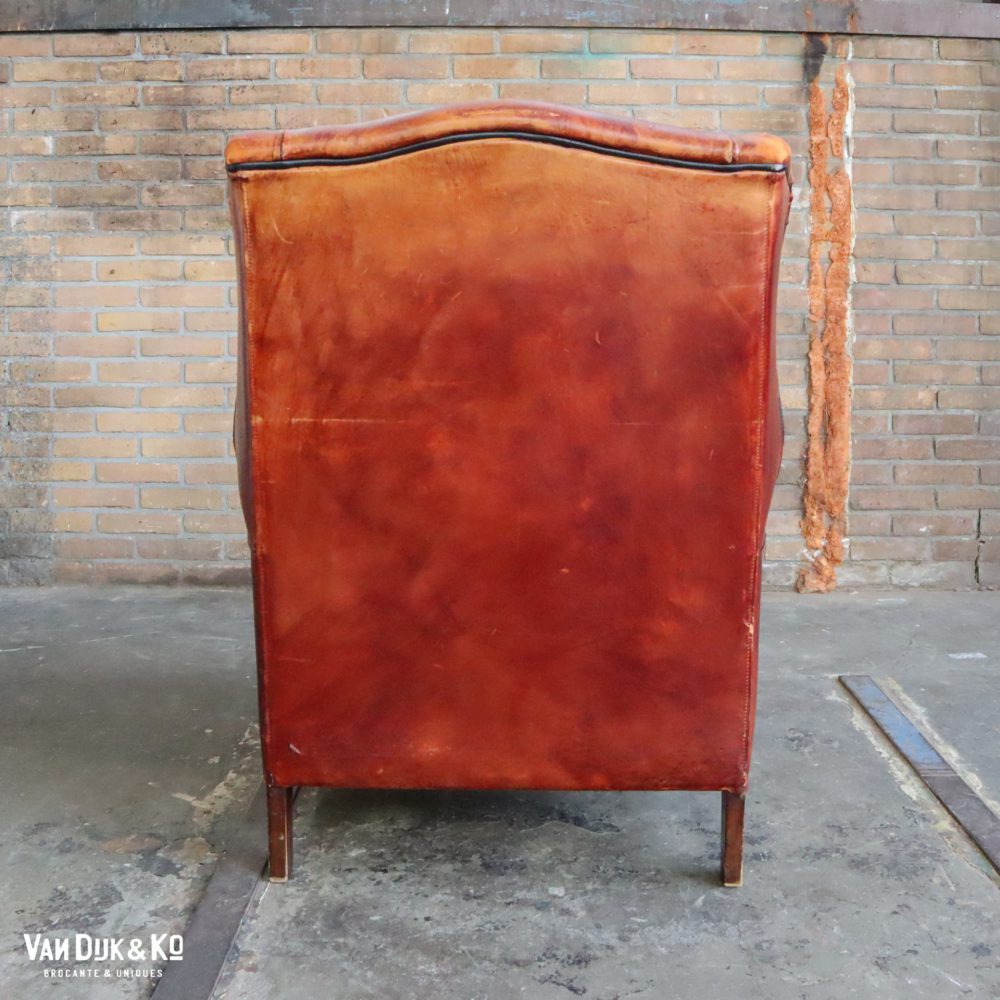 Vintage leren fauteuil - Afbeelding 4