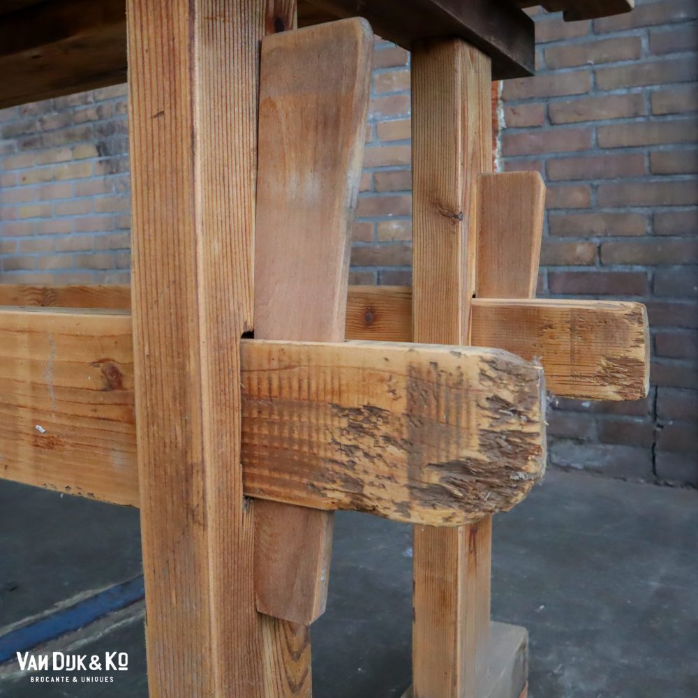 Vintage houten werkbank - Afbeelding 7