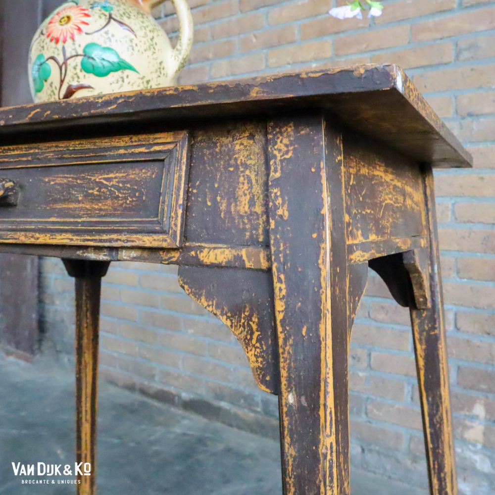 Brocante houten tafeltje - Afbeelding 3