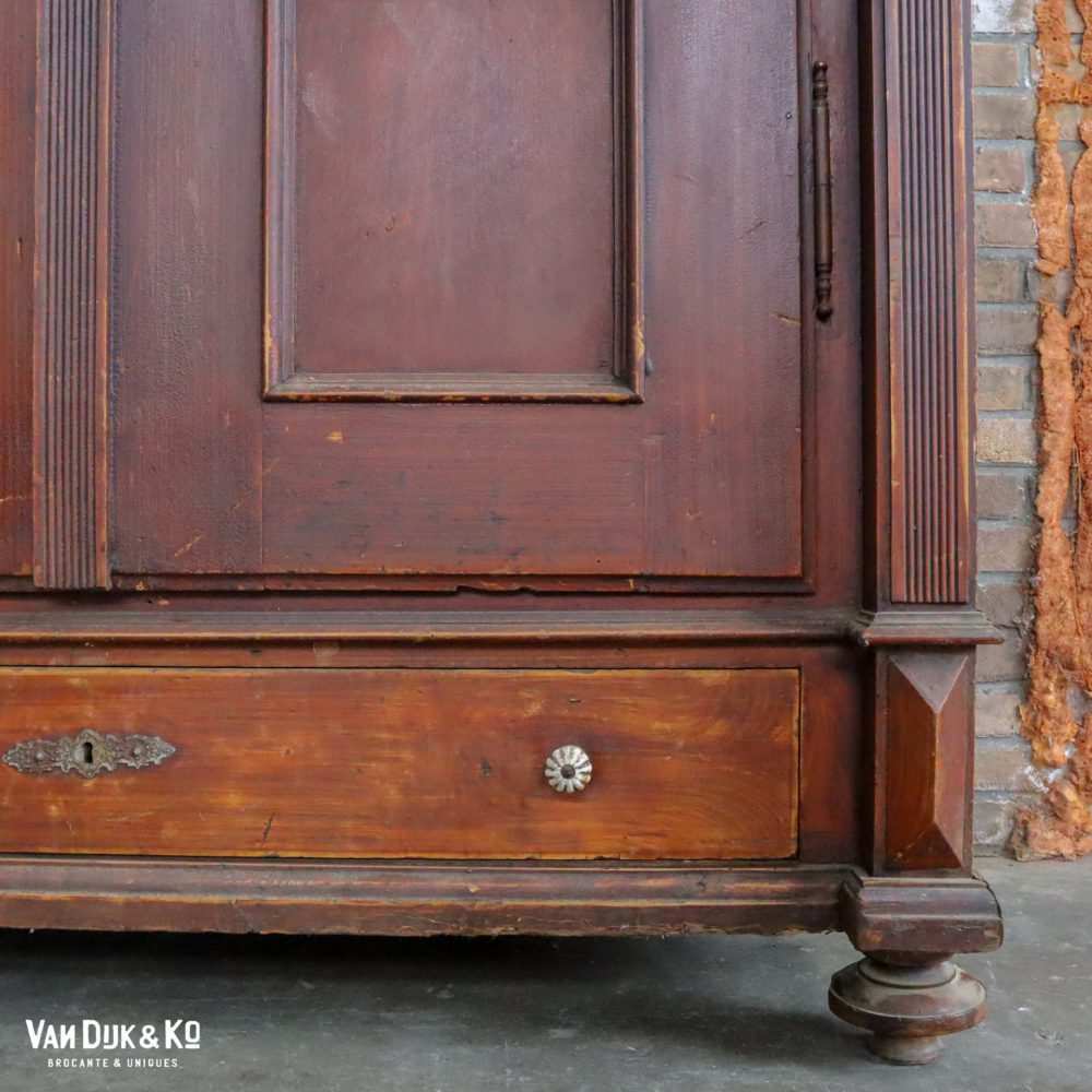 Vintage houten linnenkast - Afbeelding 10