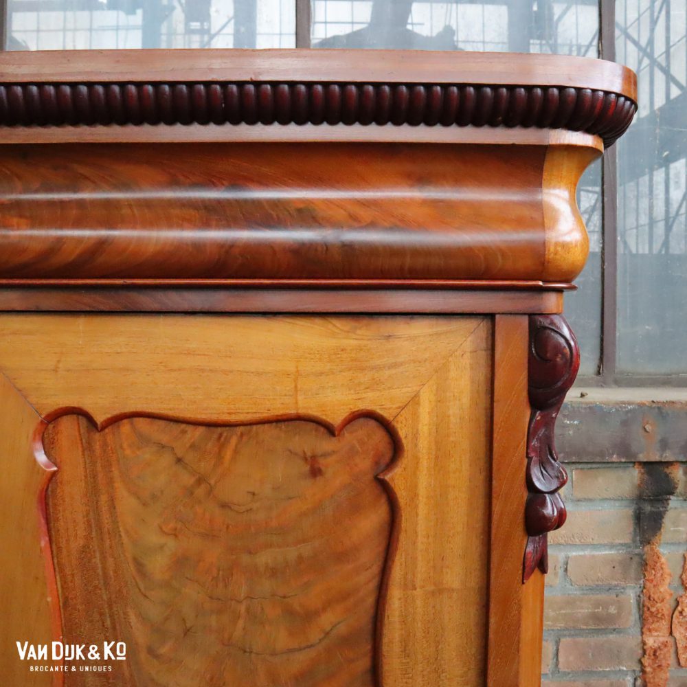 Vintage Biedermeier linnenkast - Afbeelding 5