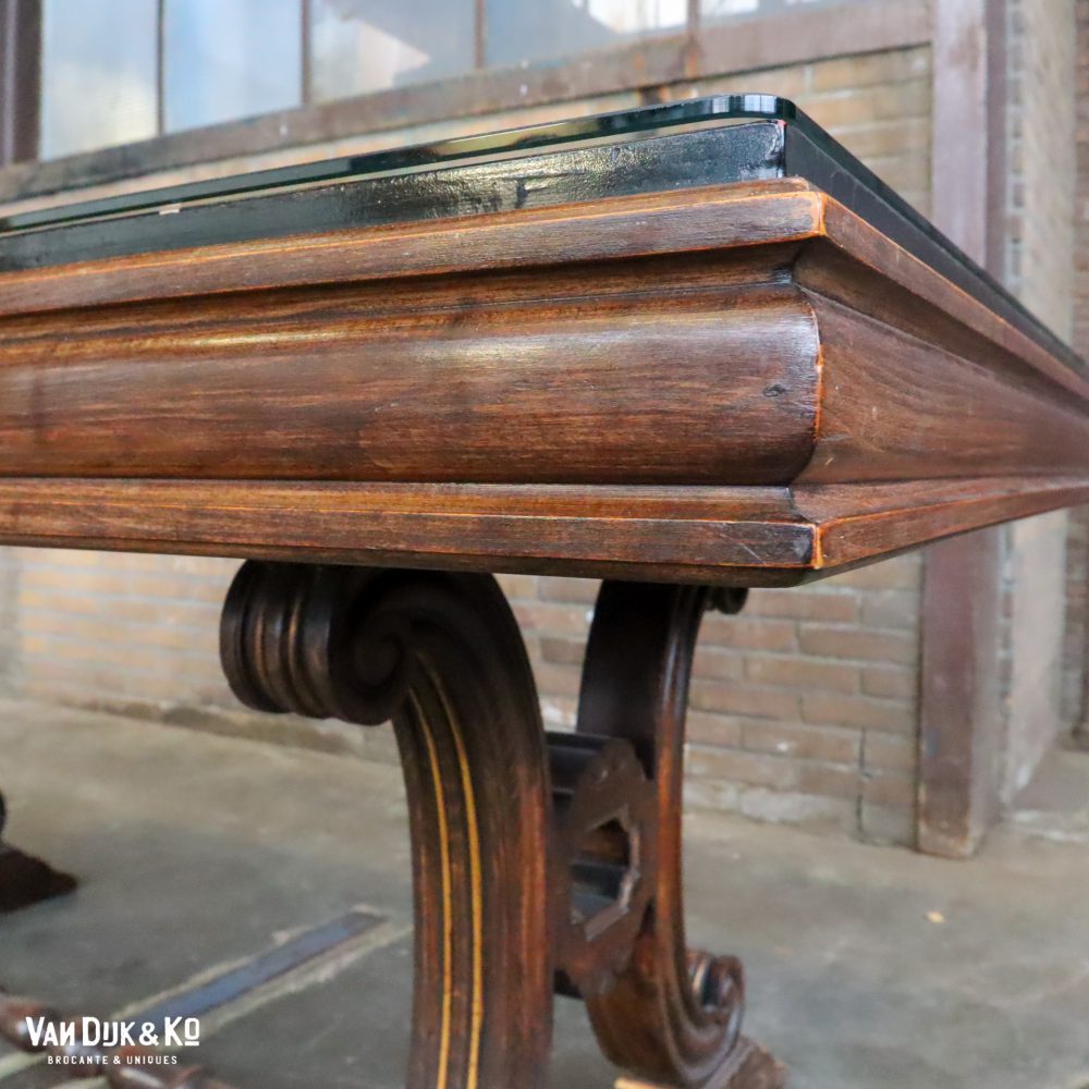 Vintage tafel met beschilderd blad - Afbeelding 5