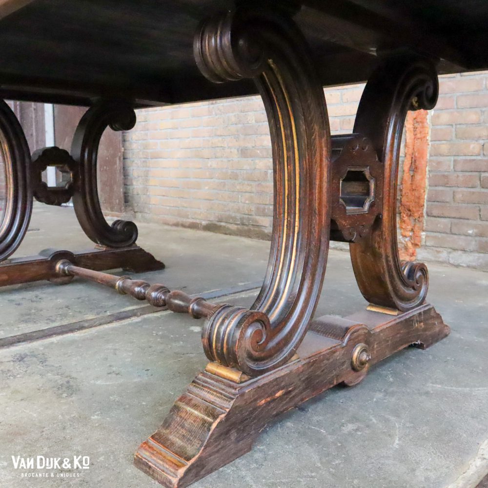 Vintage tafel met beschilderd blad - Afbeelding 6