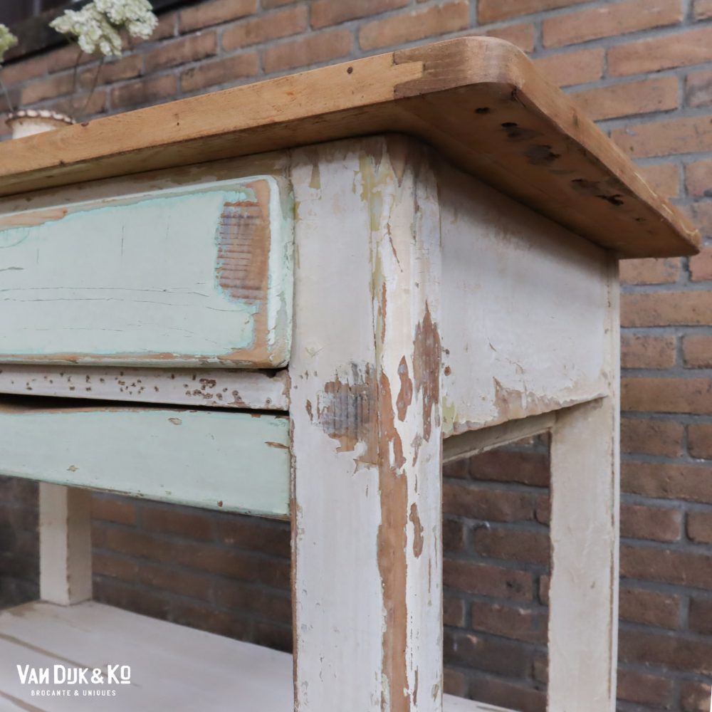 Brocante houten tafeltje - Afbeelding 9