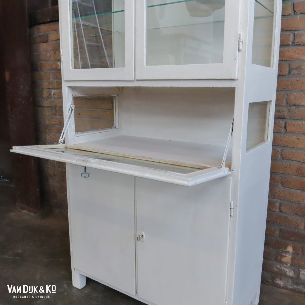 Witte houten vitrinekast - Afbeelding 4