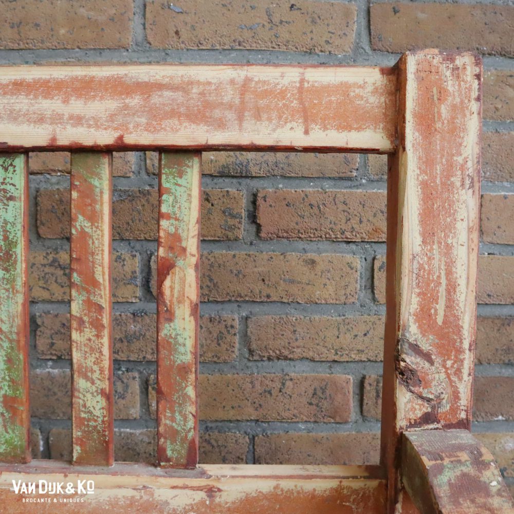 Brocante kinderbank met opbergruimte - Afbeelding 7