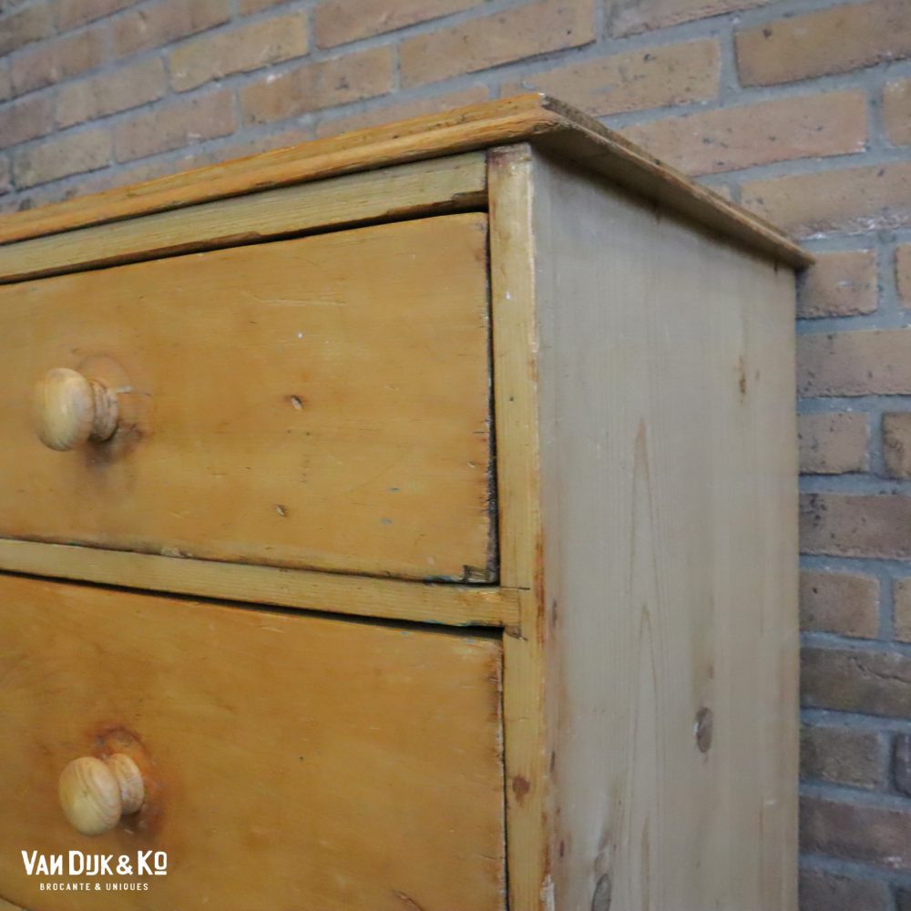 Brocante houten ladekastje - Afbeelding 4