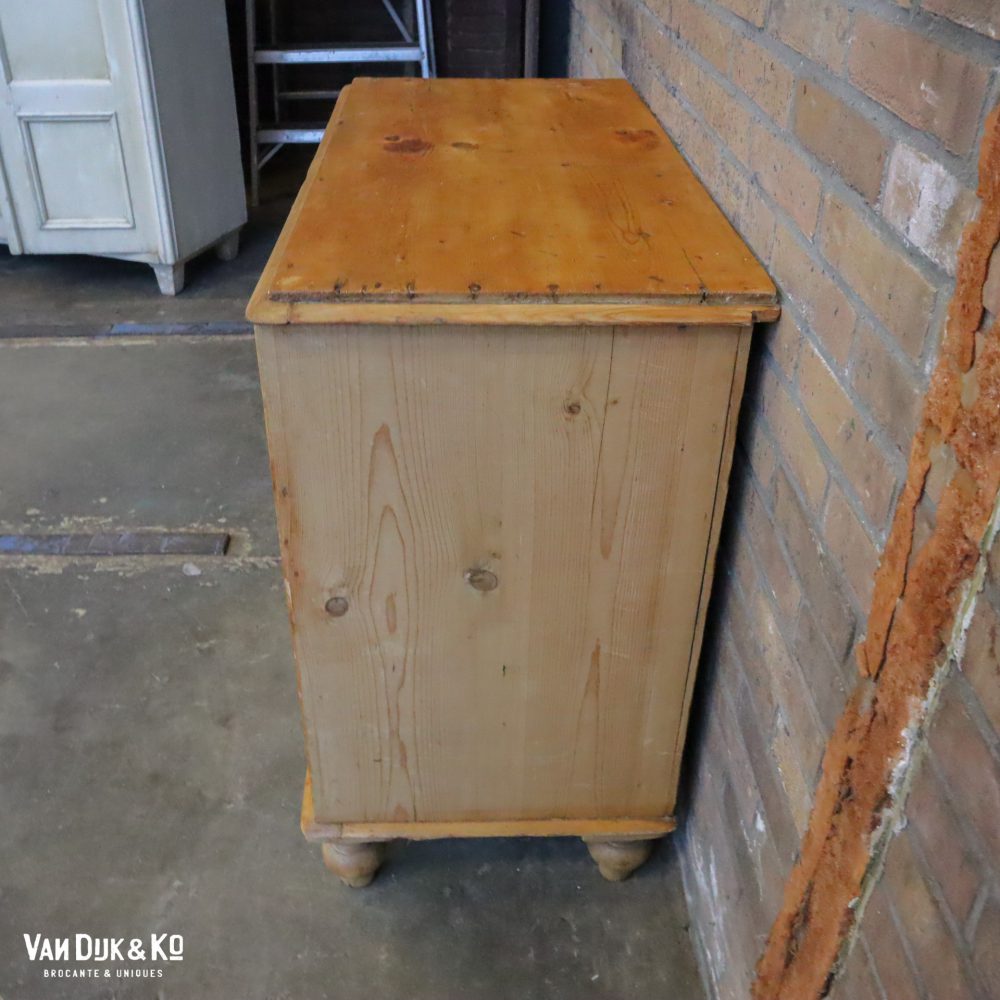 Brocante houten ladekastje - Afbeelding 9