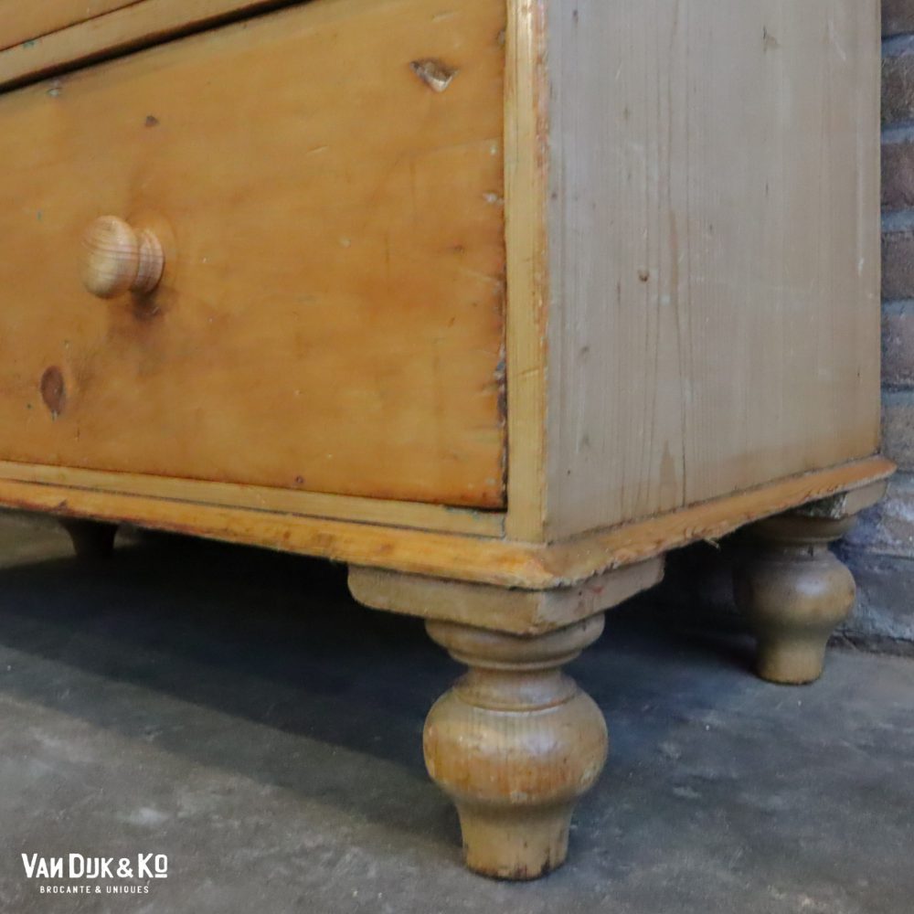 Brocante houten ladekastje - Afbeelding 8