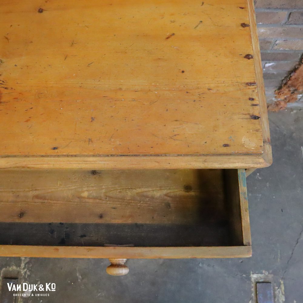 Brocante houten ladekastje - Afbeelding 6