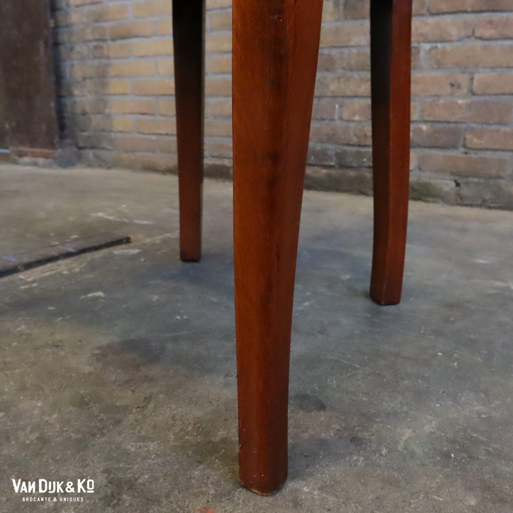 Vintage stoel met velours zitting - Afbeelding 7