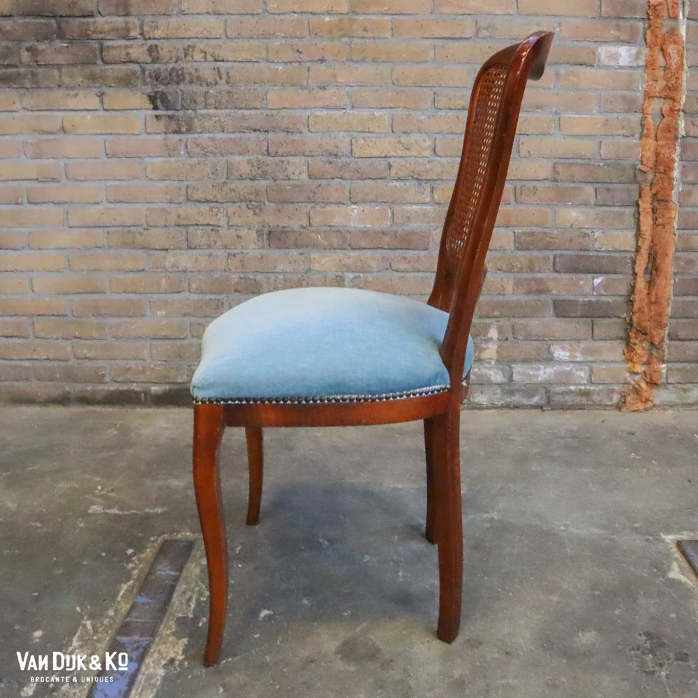 Vintage stoel met velours zitting - Afbeelding 2