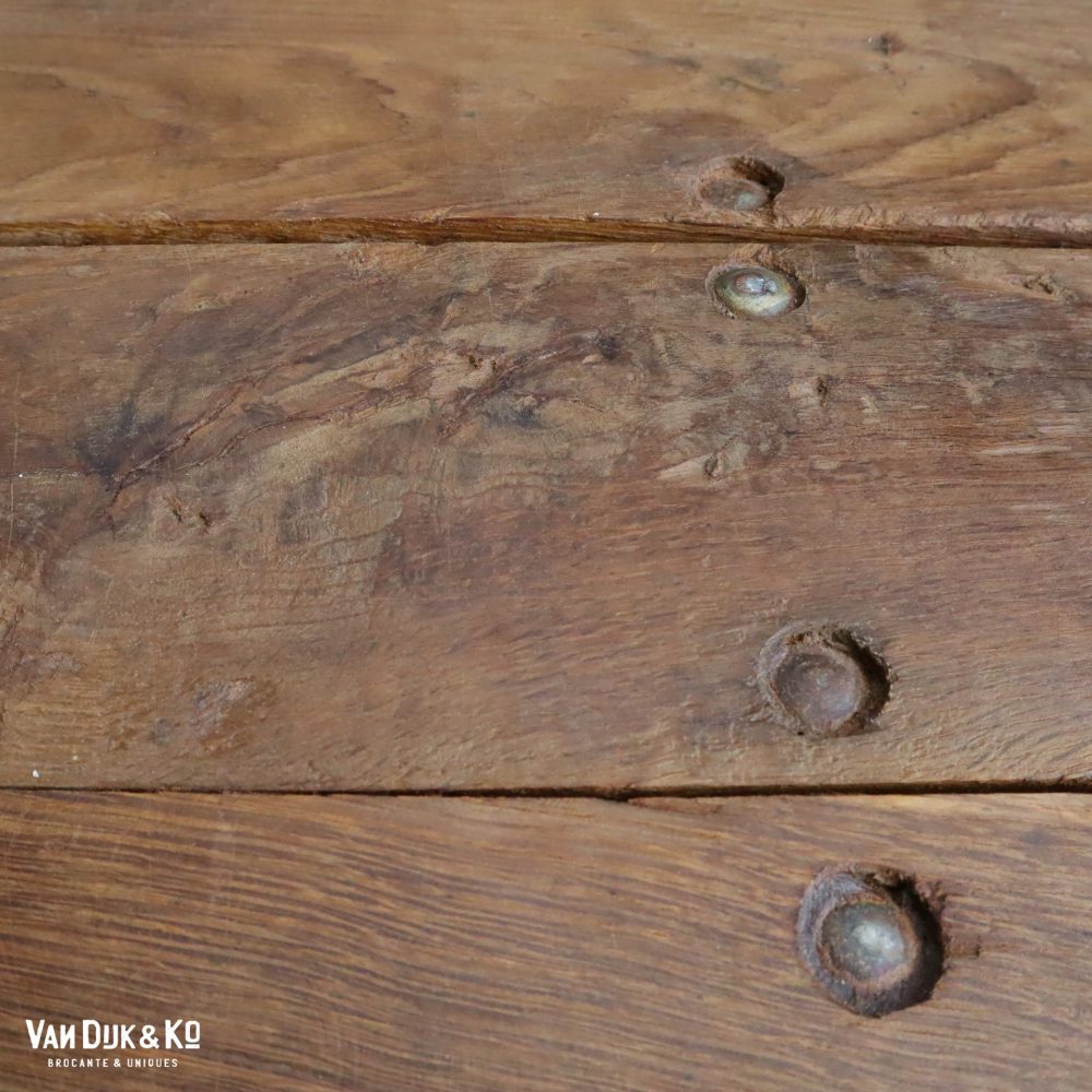 Industriële tafel met houten blad - Afbeelding 10