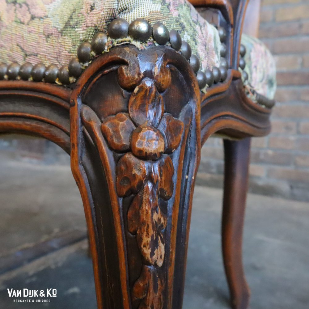 Louis XV stoel met bloemenprint - Afbeelding 9