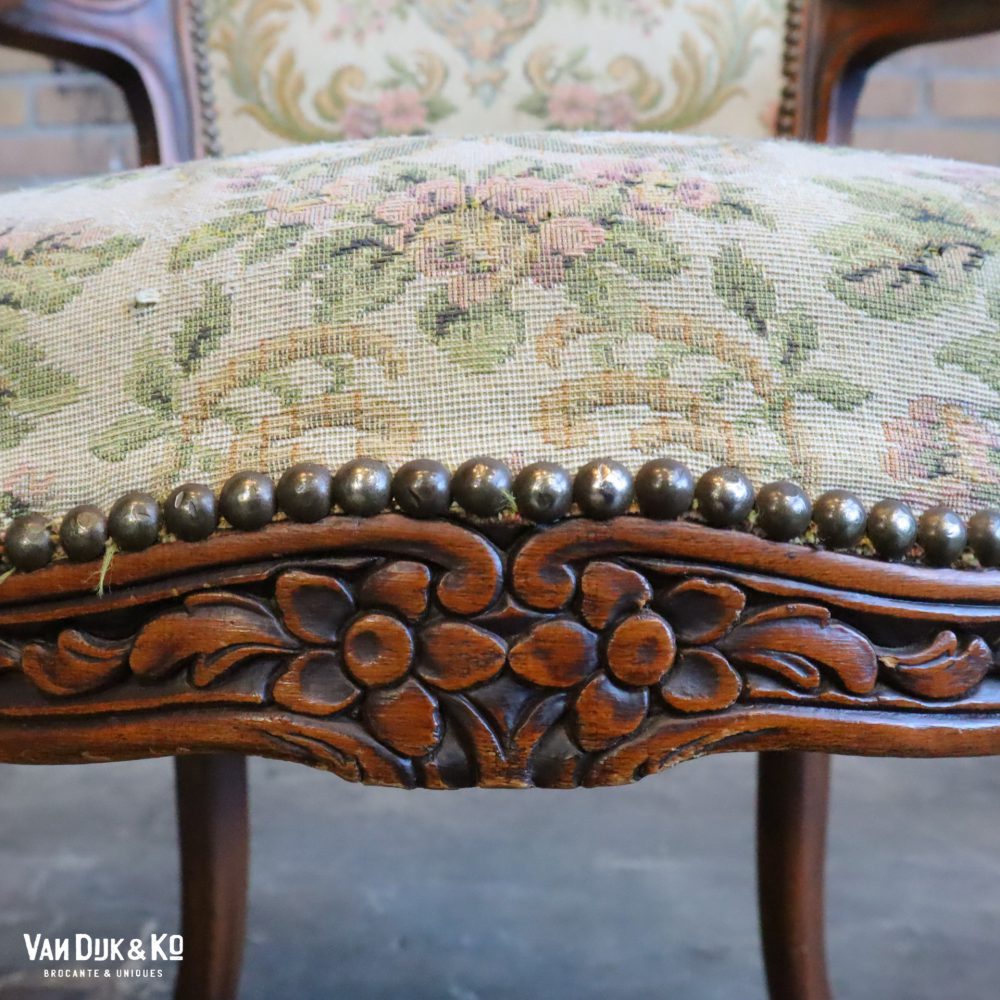 Louis XV stoel met bloemenprint - Afbeelding 8