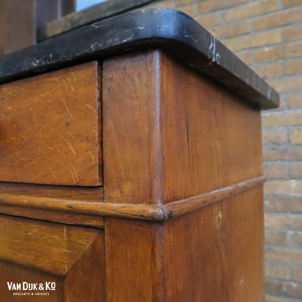 Nachtkastje met marmeren blad - Afbeelding 7