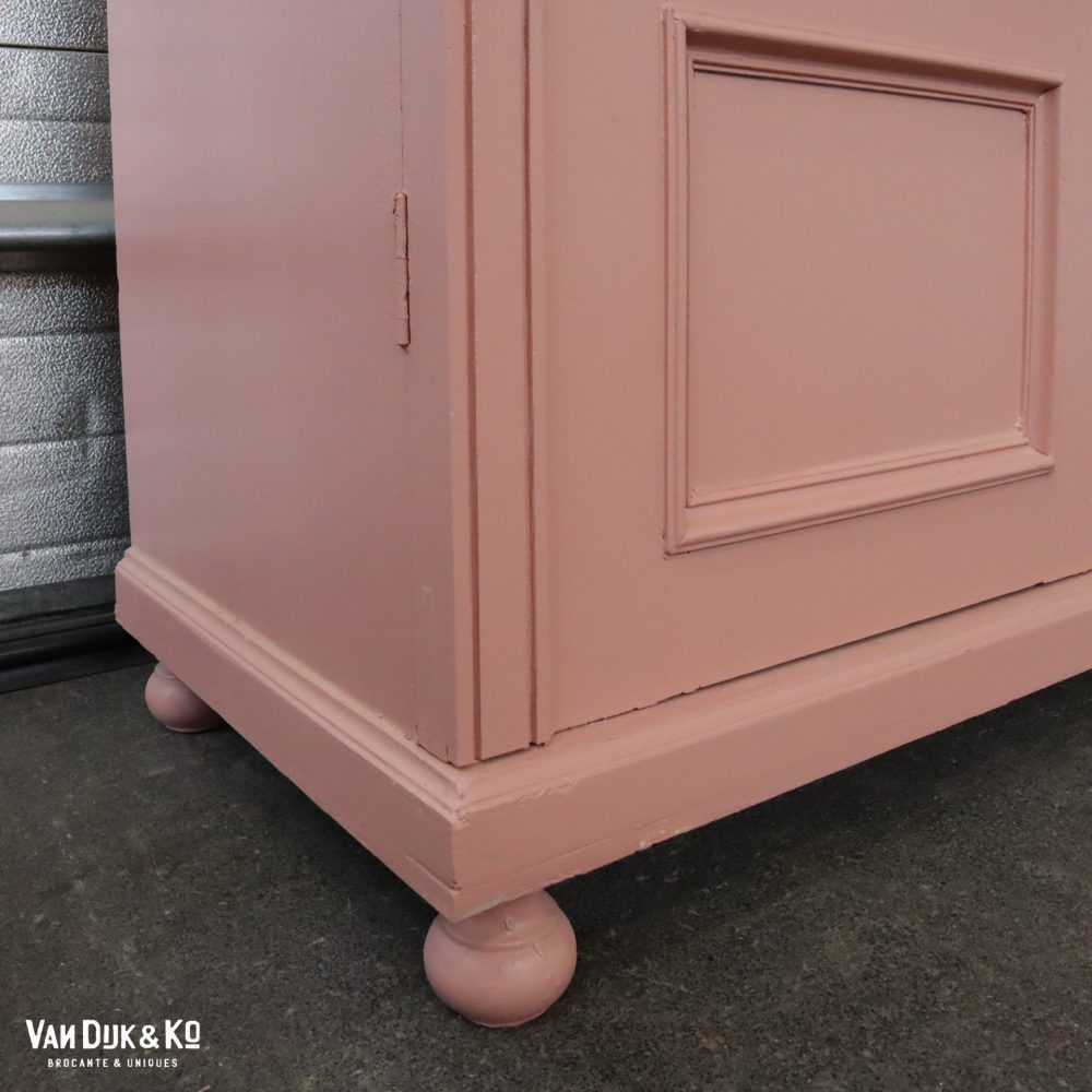 Brocante roze vitrinekast - Afbeelding 8