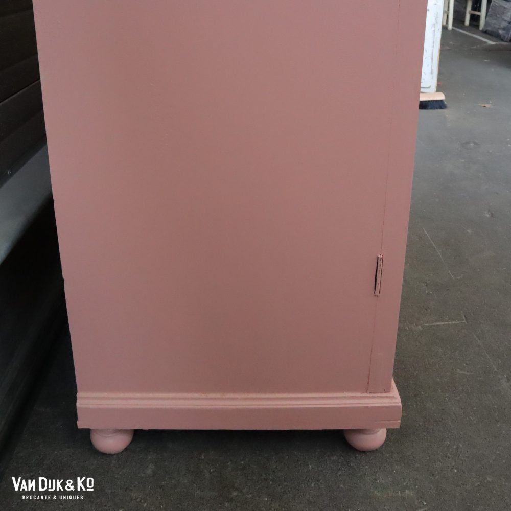 Brocante roze vitrinekast - Afbeelding 11