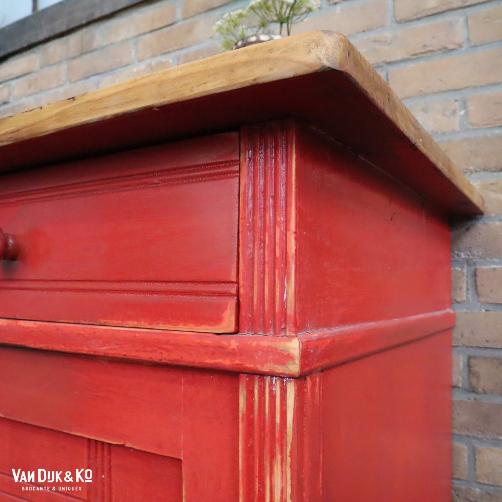 Brocante rode onderkast - Afbeelding 4