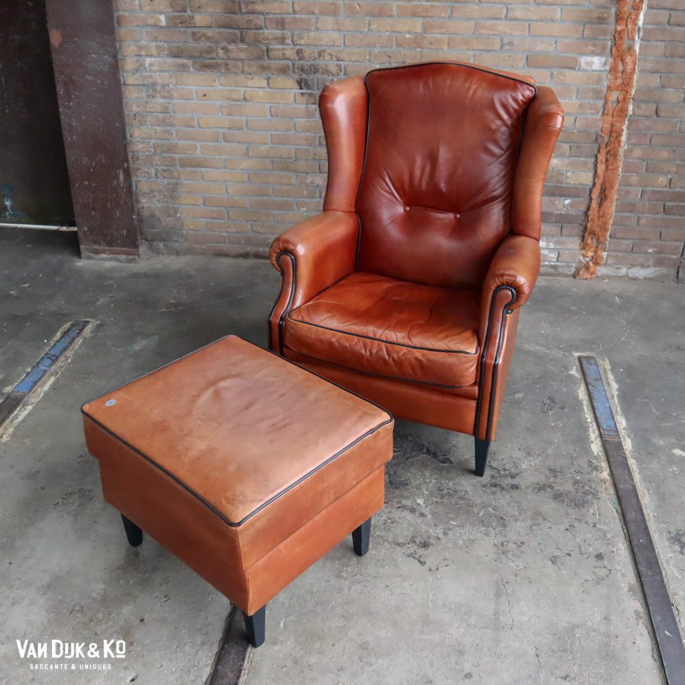 Vintage leren fauteuil