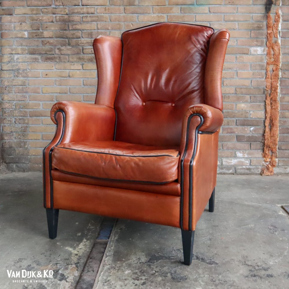 Vintage leren fauteuil