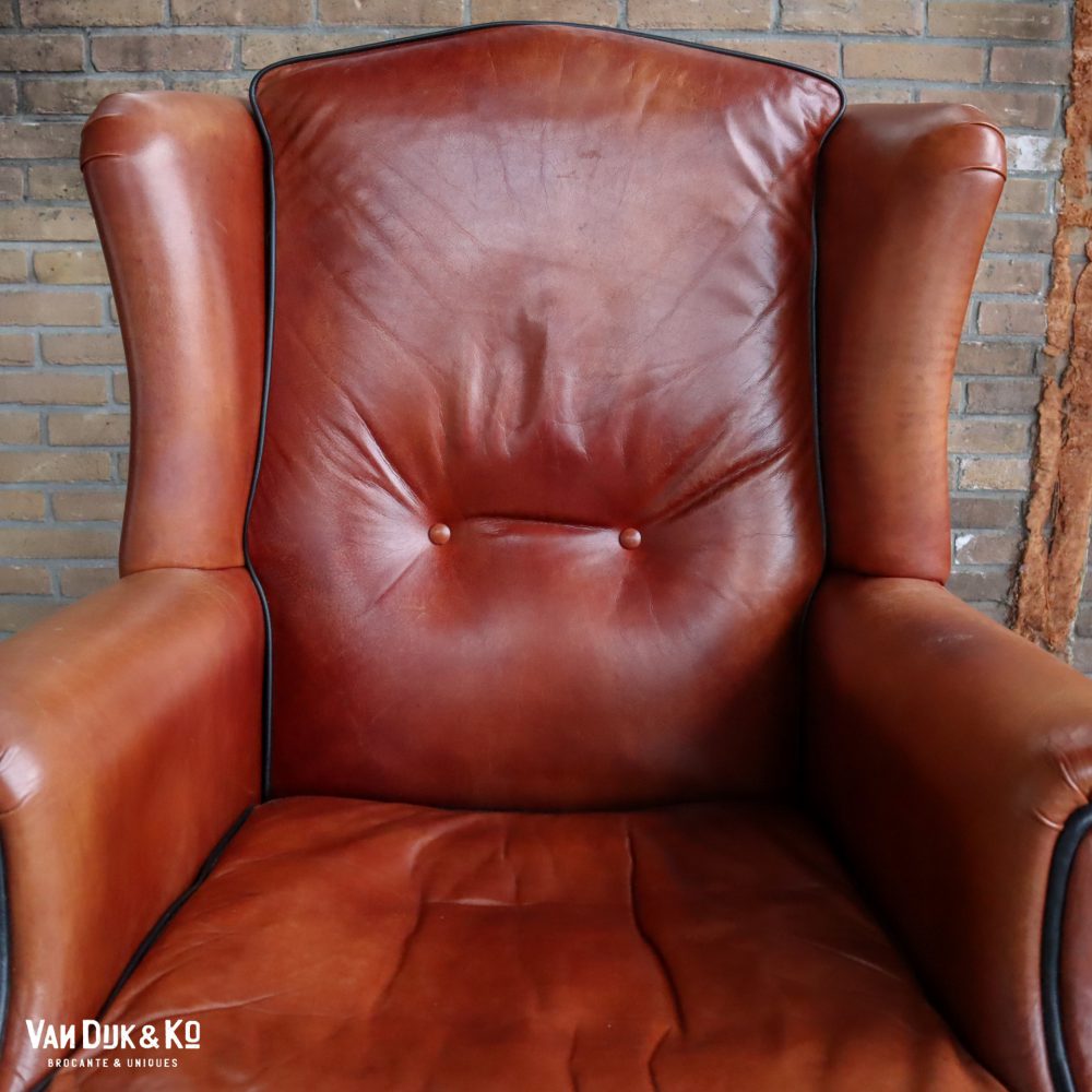 Vintage leren fauteuil - Afbeelding 7