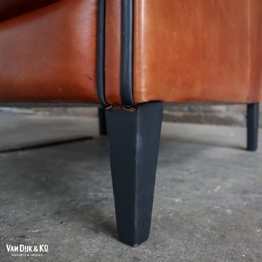 Vintage leren fauteuil - Afbeelding 11