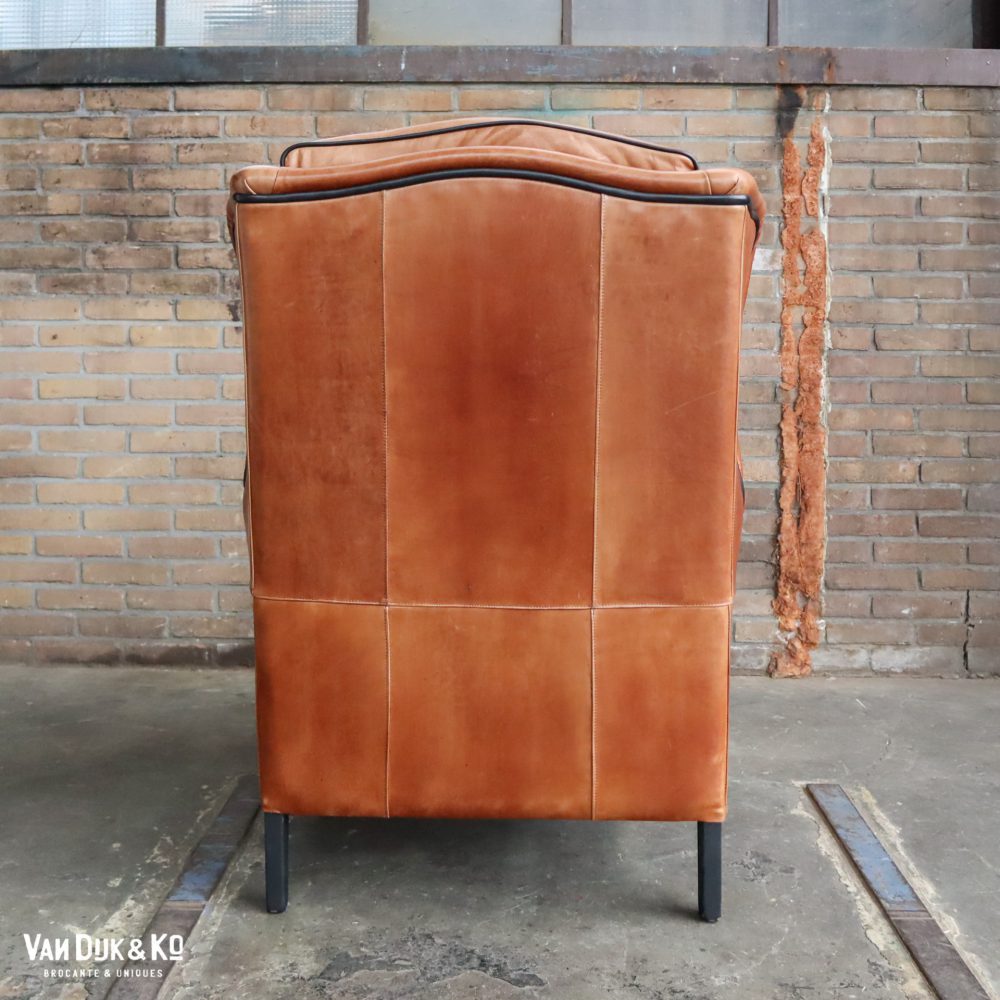 Vintage leren fauteuil - Afbeelding 4