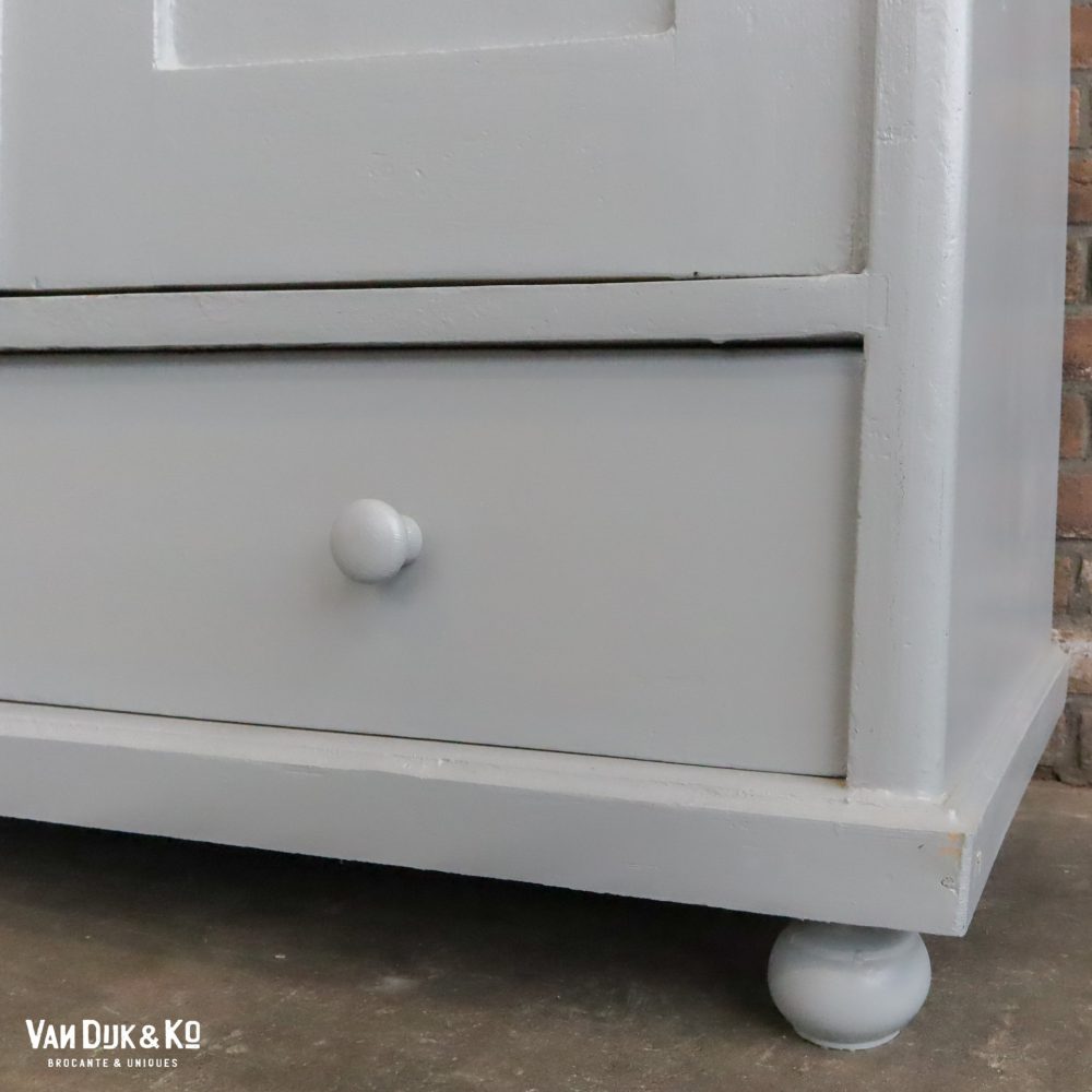 brocante grijze linnenkast - Afbeelding 8