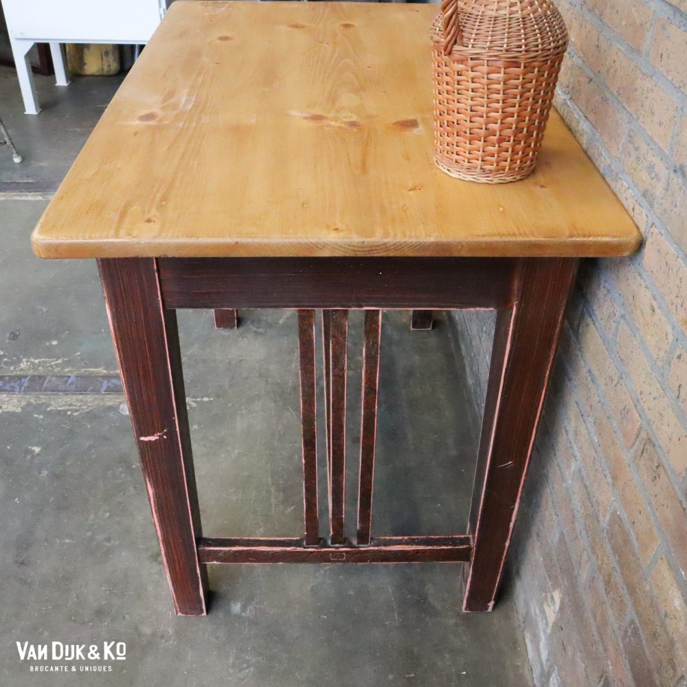 Brocante houten tafeltje - Afbeelding 4