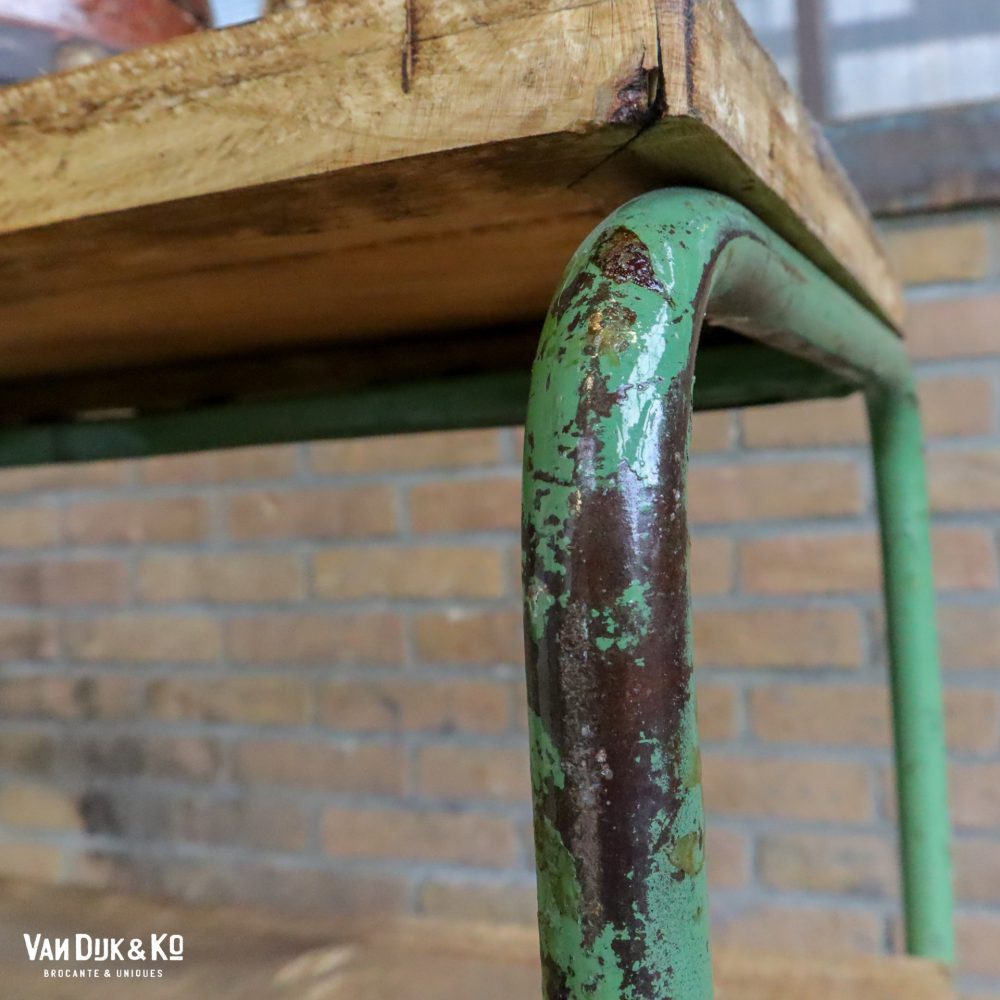 Industriële trolley met houten planken - Afbeelding 4