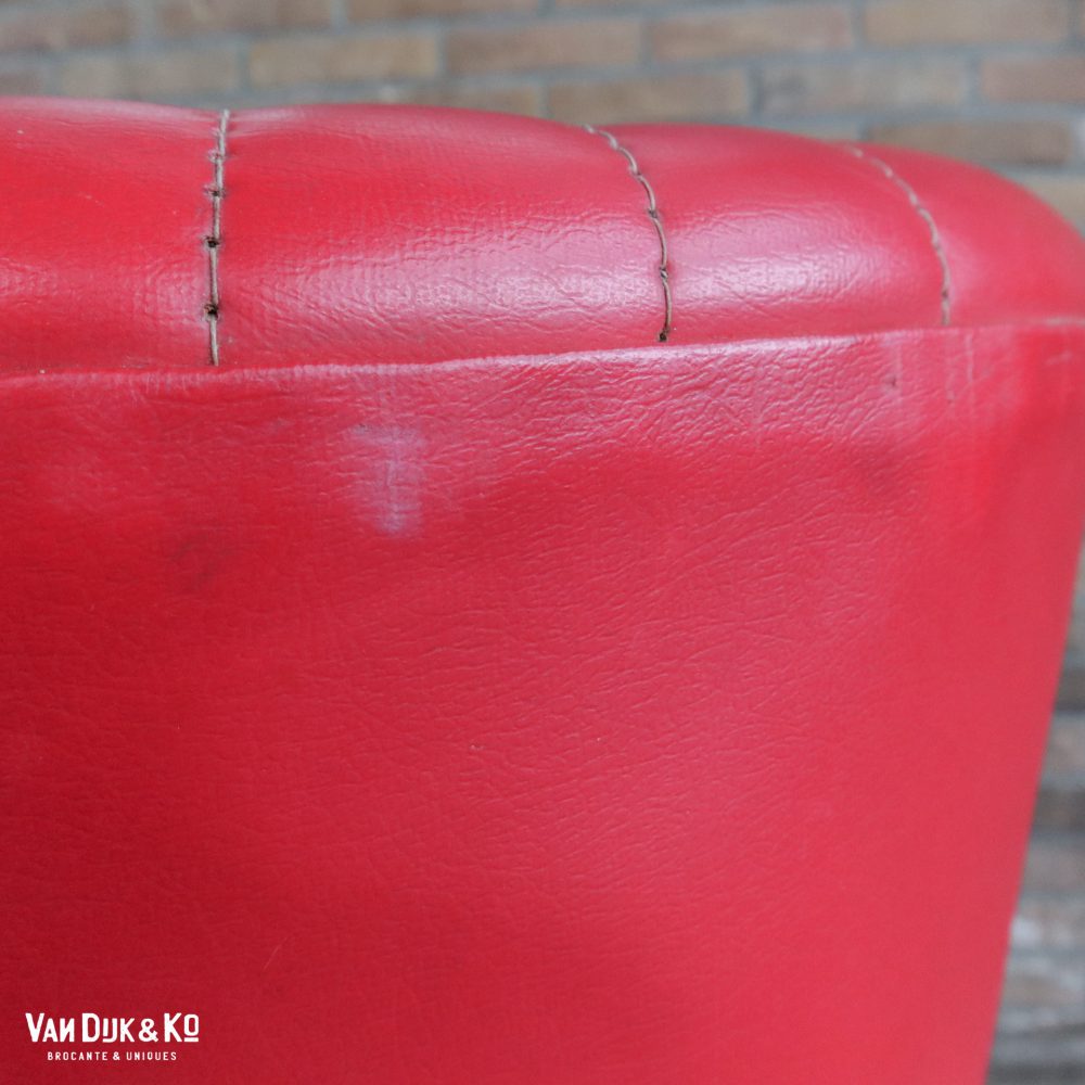 Rood leren vintage fauteuil