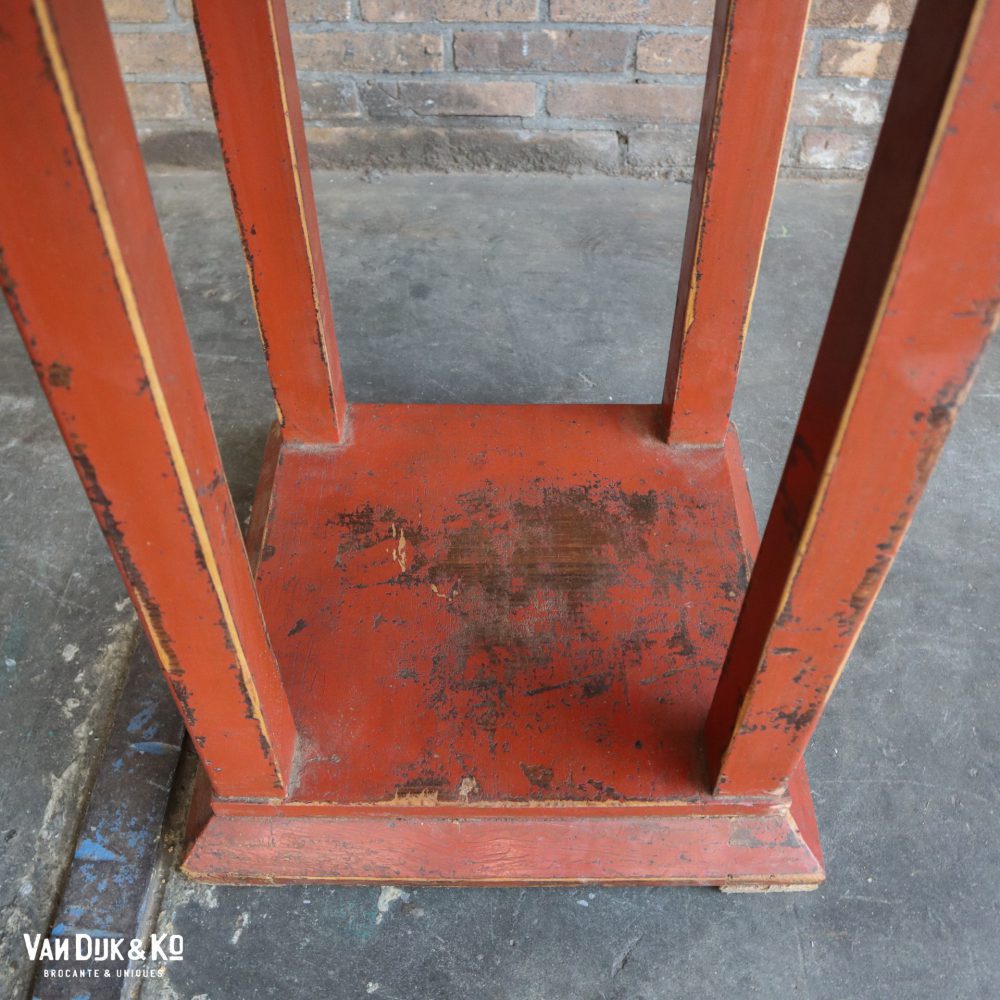 Brocante roodbruin tafeltje - Afbeelding 8