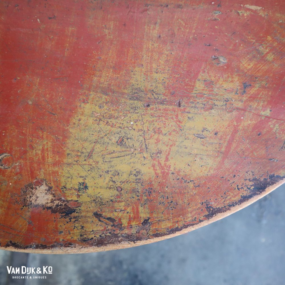 Brocante roodbruin tafeltje - Afbeelding 7