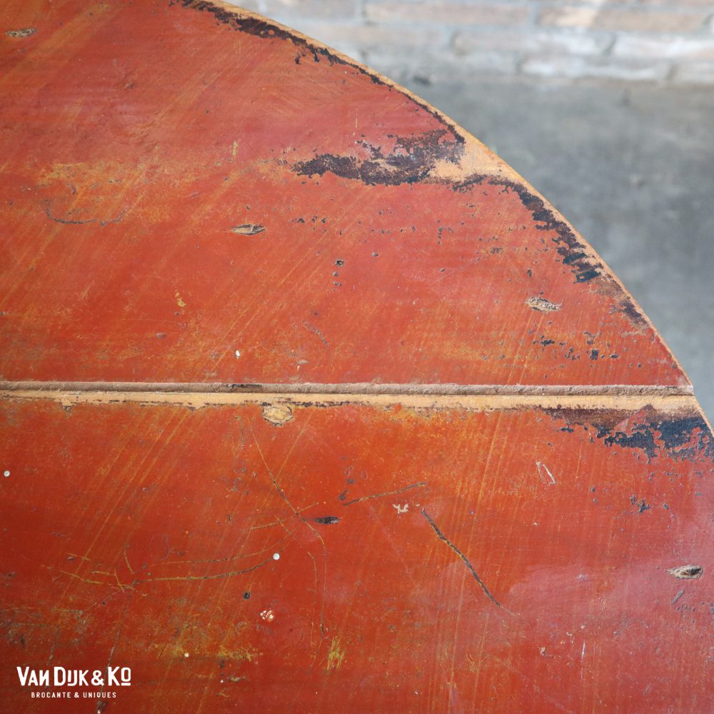 Brocante roodbruin tafeltje - Afbeelding 6