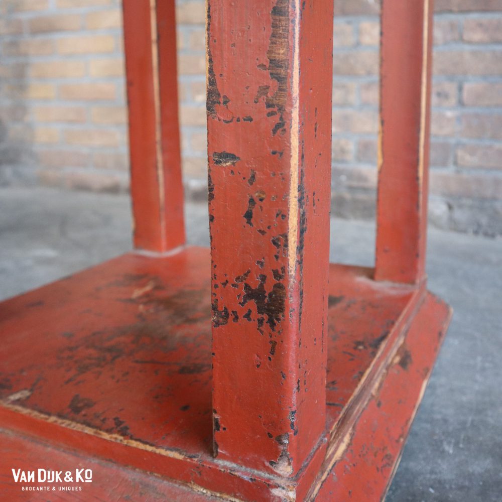 Brocante roodbruin tafeltje - Afbeelding 9