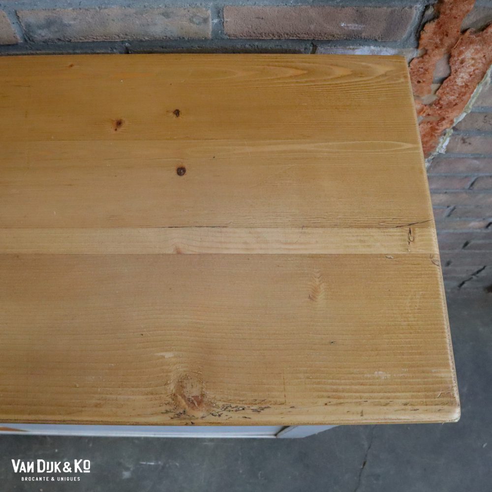 Brocante witte kastje met schuifdeuren - Afbeelding 10
