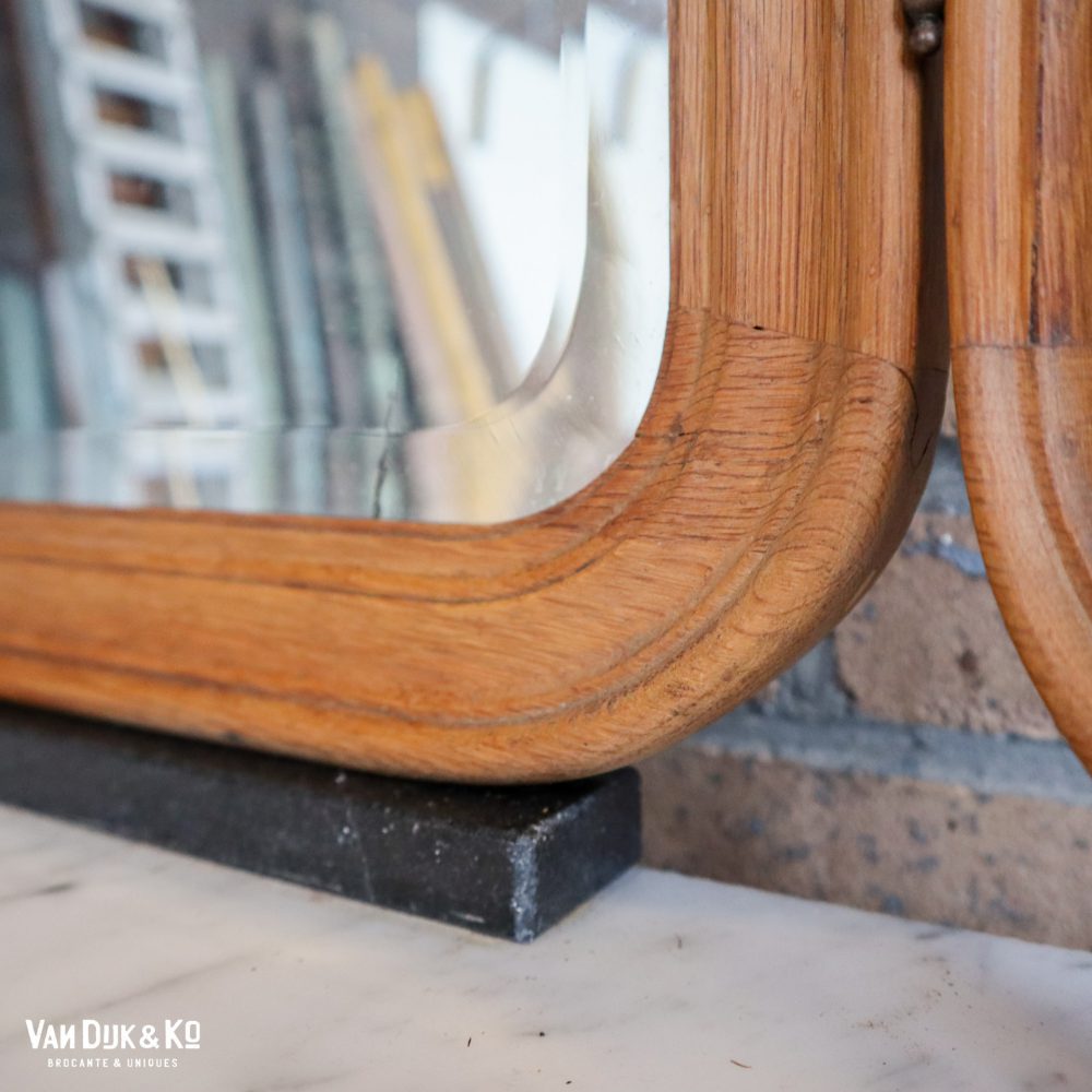 vintage kast met marmeren blad & spiegel - Afbeelding 6