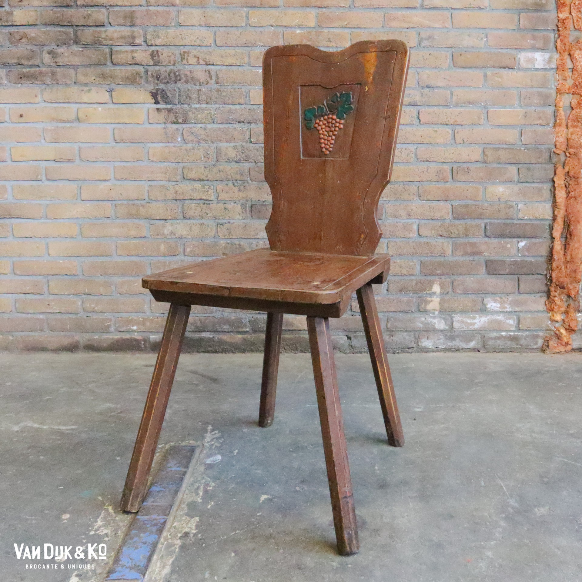 Echt Impressionisme toonhoogte Brocante houten stoel » Van Dijk & Ko