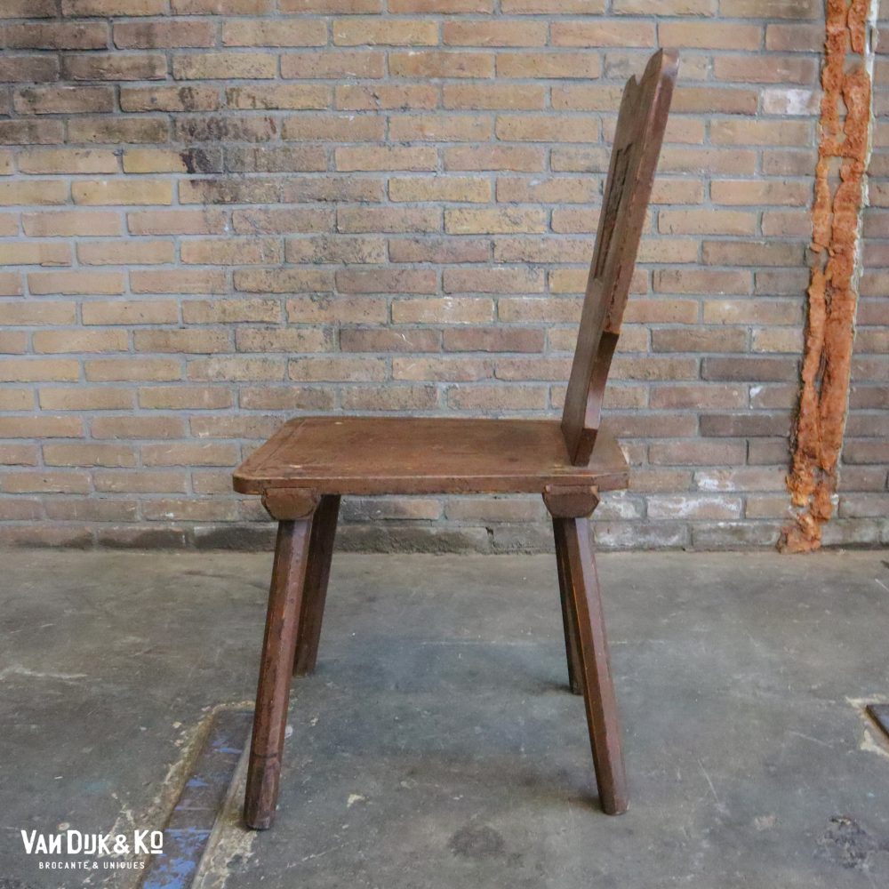 Brocante houten stoel - Afbeelding 3