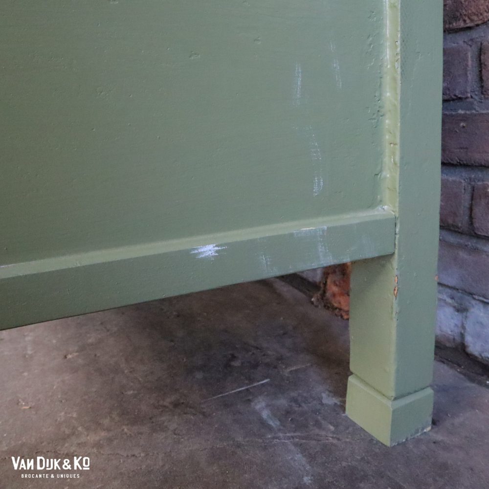 Groene houten klepbank - Afbeelding 9