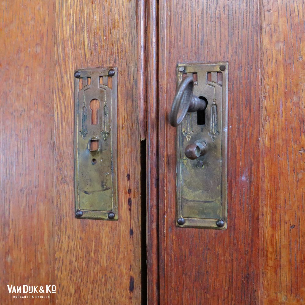 vintage kast met marmeren blad & spiegel - Afbeelding 10